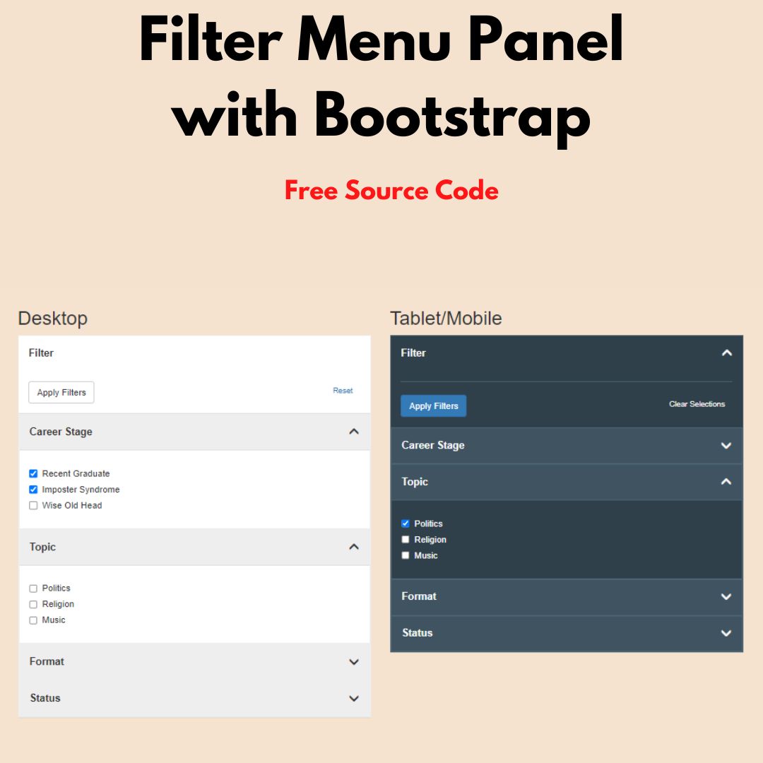 Creating an Efficient Filter Menu Panel Group with Bootstrap for Better User Experience